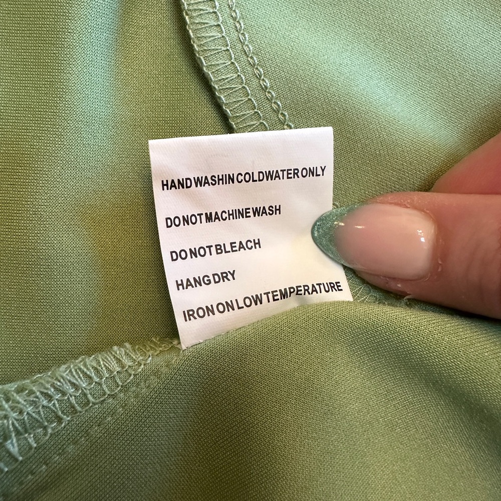 New Solitaire Light Green Embroidered Boho Faux Suede Long Coat - Picture 8 of 9